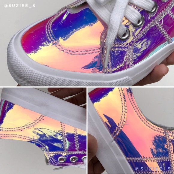 POP Holographic Declan Lace up Sneakers 8 NWT - Picture 9 of 12